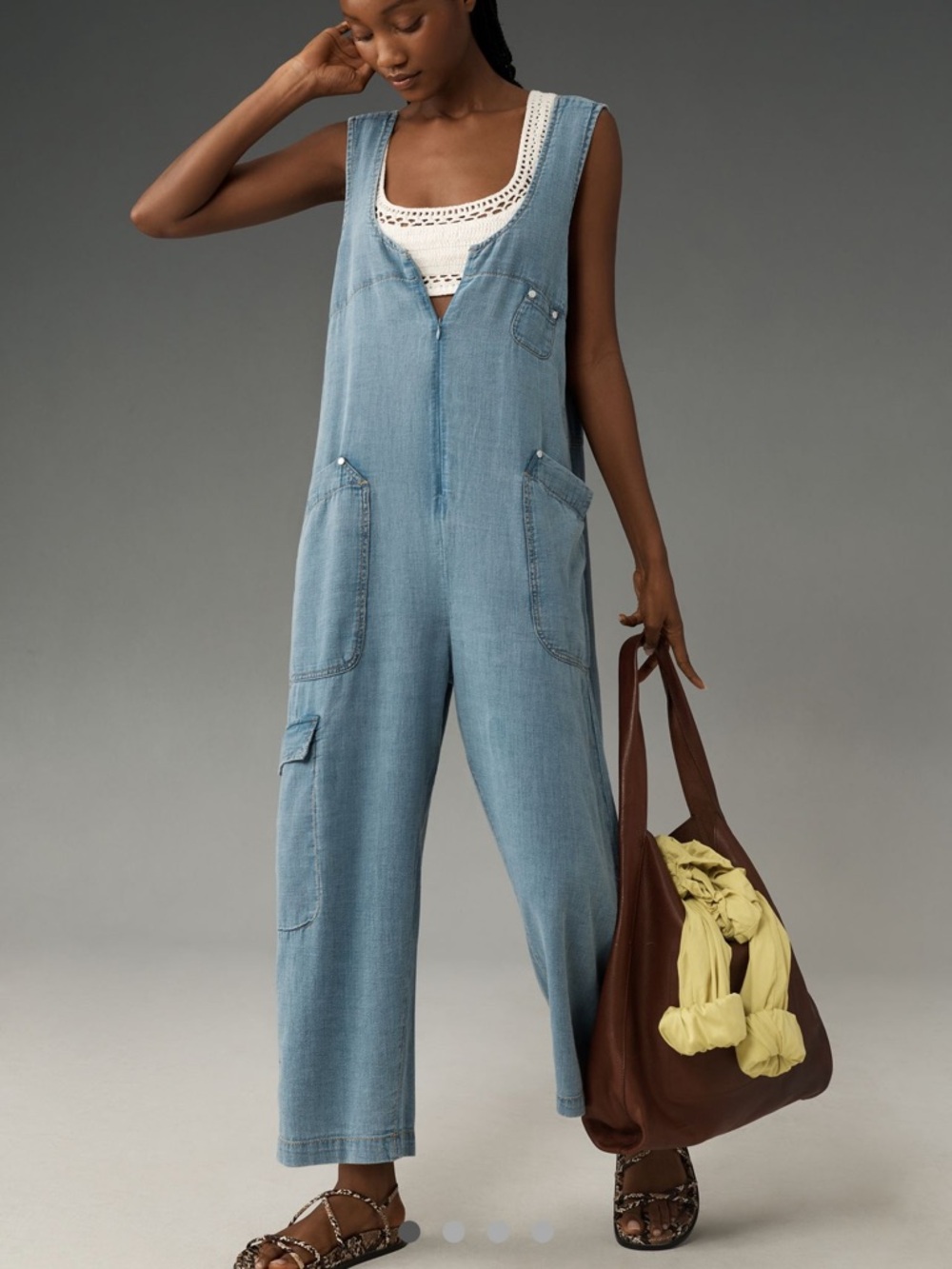 Pilcro Light Blue Denim Jumpsuit/Overalls Jeans